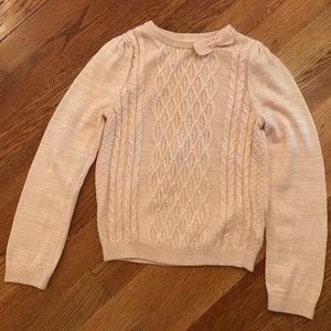 Pink and Gold Cable Knit Sweater Girls S 4-6
